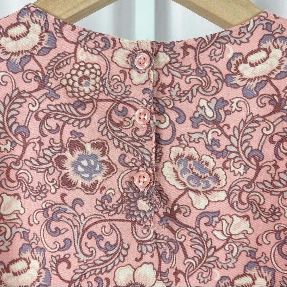 GAP 3T Smocked Floral Bell Sleeve Boho Cottagecore Retro Dress Flutter Sleeve